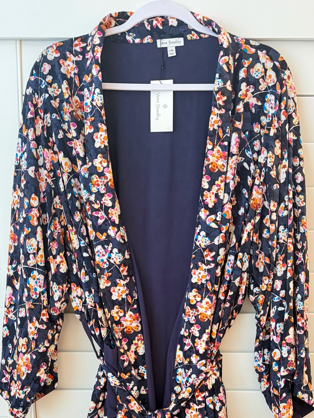 Vera Bradley Cut Vines Reversible Floral Robe L/XL NWT: